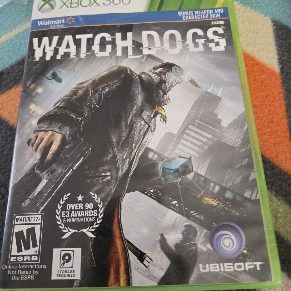 Xbox 360 Watchdogs Game Disc And Case.